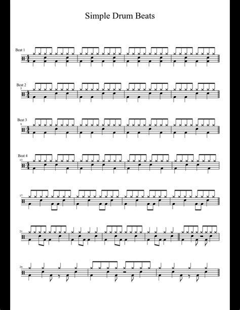 drum beats sheet music|free drum sheet music songs.